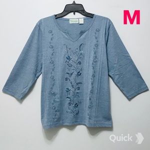 New Shenanigans Floral Embroidered Stitch Knit Top